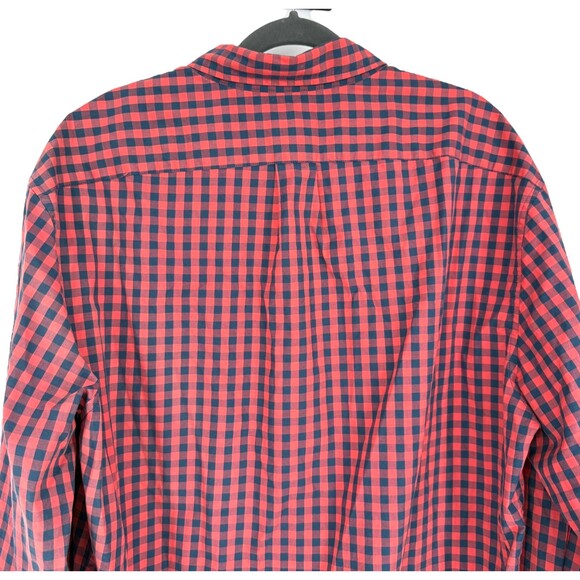 J. Crew Secret Wash Shirt Slim Fit Men’s XL Blue Red Plaid Button Down Stretch - Picture 12 of 14